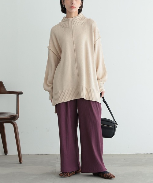 osharewalker（オシャレウォーカー）の「『裏起毛ワイドリブパンツ』（その他パンツ・レディース・モカ/ピンク/ブラック/グリーン・2/1）」の19枚目の写真