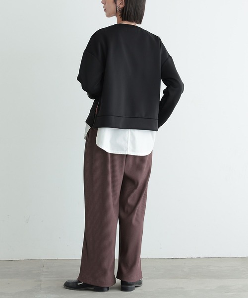 osharewalker（オシャレウォーカー）の「『裏起毛ワイドリブパンツ』（その他パンツ・レディース・モカ/ピンク/ブラック/グリーン・2/1）」の13枚目の写真