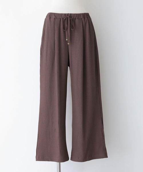 osharewalker（オシャレウォーカー）の「『裏起毛ワイドリブパンツ』（その他パンツ・レディース・モカ/ピンク/ブラック/グリーン・2/1）」の6枚目の写真