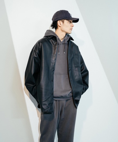 フェイクレザー シャツ ジャケット ゆったり シック 8756 フェイクレザー シャツジャケット - ブラウン | ZARA Japan / 日本