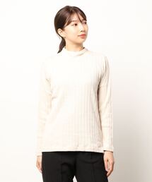 Samansa Mos2 | パターンメッシュレース付スタンドネックカットソー(Tシャツ/カットソー)