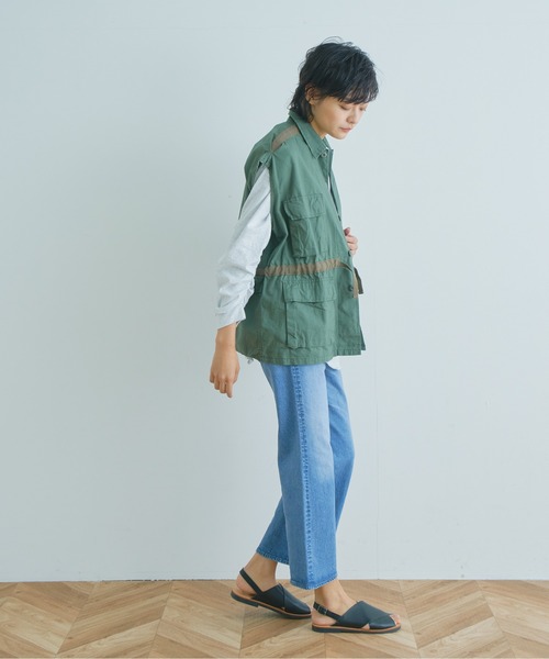 kha:ki（カーキ）の「「KHA:KI / カーキ」ミリタリーリメイクベスト"REMAKE MILITARY VEST"（ミリタリージャケット・レディース・カーキ・1）」の7枚目の写真