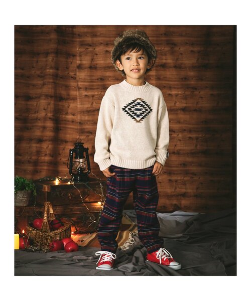 BREEZE（ブリーズ）の「チェックテーパードパンツ（その他パンツ・キッズ・ブルー/ブラウン/ネイビー・90/100/110/120/130/140/150）」の17枚目の写真