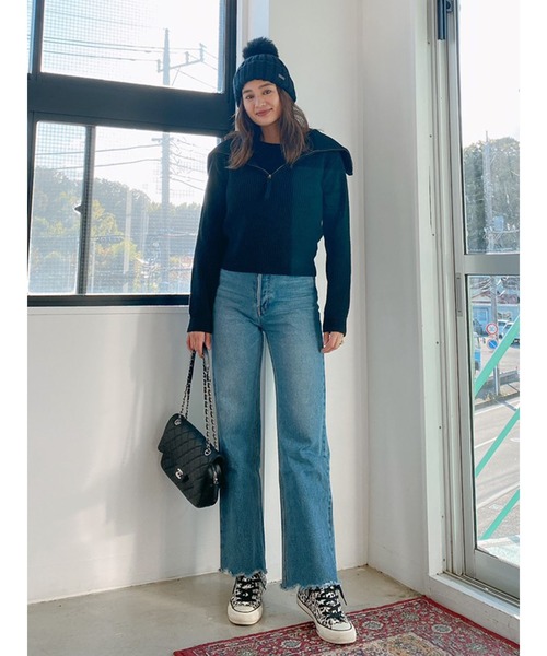 Vicente(ヴィセンテ)の「Layered knit(ニット/セーター・レディース・ベージュ/ブルー/ブラック・FREE)」の11枚目の写真