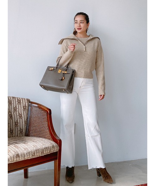 Vicente(ヴィセンテ)の「Layered knit(ニット/セーター・レディース・ベージュ/ブルー/ブラック・FREE)」の7枚目の写真