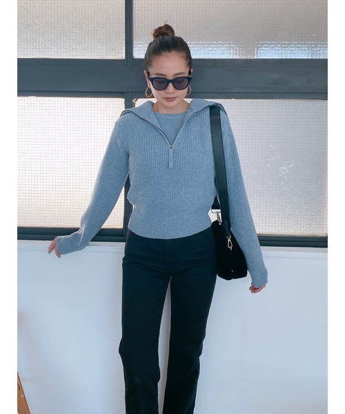 Vicente(ヴィセンテ)の「Layered knit(ニット/セーター・レディース・ベージュ/ブルー/ブラック・FREE)」の10枚目の写真