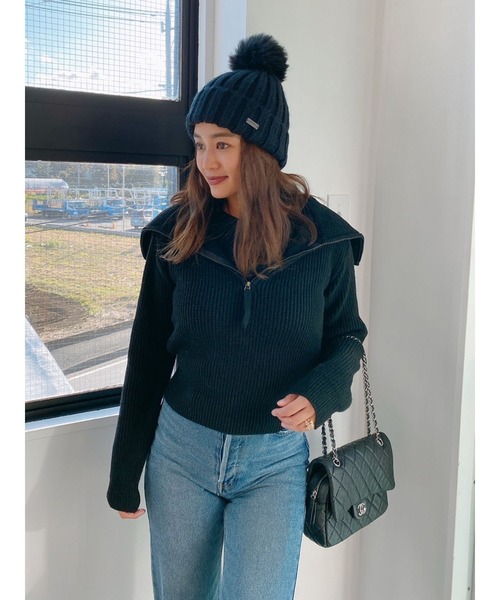 Vicente(ヴィセンテ)の「Layered knit(ニット/セーター・レディース・ベージュ/ブルー/ブラック・FREE)」の12枚目の写真