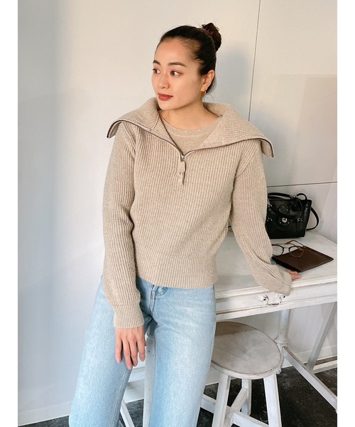 Vicente(ヴィセンテ)の「Layered knit(ニット/セーター・レディース・ベージュ/ブルー/ブラック・FREE)」の16枚目の写真