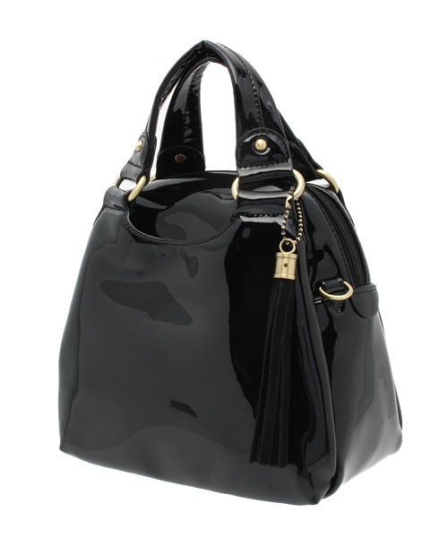 OUTLET（アウトレット）の「【Chez toi】エナメル2WAYショルダー（ショルダーバッグ・レディース・ピンク/ベージュ/ブラック・FREE）」の4枚目の写真