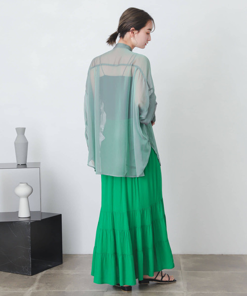 SENSE OF PLACE by URBAN RESEARCH（センスオブプレイスバイアーバンリサーチ）の「ティアードスカート（スカート・レディース・ブルー系その他/ライトベージュ/オレンジ系その他/ブラック/イエロー/グリーン/ブルー・ONE）」の22枚目の写真