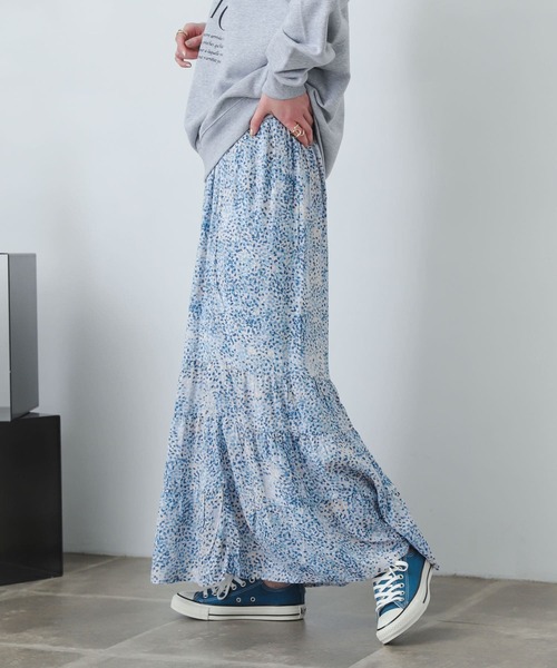 SENSE OF PLACE by URBAN RESEARCH（センスオブプレイスバイアーバンリサーチ）の「ティアードスカート（スカート・レディース・ブルー系その他/ライトベージュ/オレンジ系その他/ブラック/イエロー/グリーン/ブルー・ONE）」の9枚目の写真