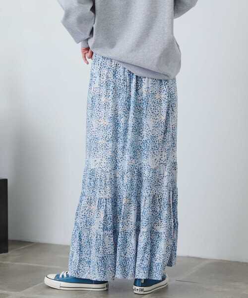 SENSE OF PLACE by URBAN RESEARCH（センスオブプレイスバイアーバンリサーチ）の「ティアードスカート（スカート・レディース・ブルー系その他/ライトベージュ/オレンジ系その他/ブラック/イエロー/グリーン/ブルー・ONE）」の8枚目の写真