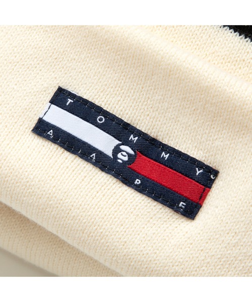 AAPE BY A BATHING APE（エーエイプバイアベイシングエイプ）の「Tommy x AAPE Logo Jacquard Knit Cap（ニットキャップ/ビーニー・メンズ・Navy/ブラック/アイボリー・FREE）」の16枚目の写真