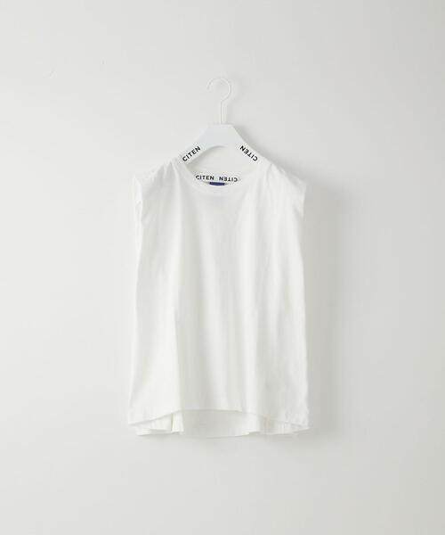 CITEN（シテン）の「＜CITEN（シテン）＞タックノースリーブ カットトップ -吸水速乾-（Tシャツ/カットソー・レディース・ホワイト/ブラック/オレンジ/マスタード/ライム/ライトブルー・FREE）」の1枚目の写真