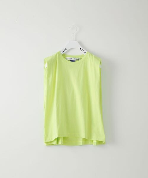 CITEN（シテン）の「＜CITEN（シテン）＞タックノースリーブ カットトップ -吸水速乾-（Tシャツ/カットソー・レディース・ホワイト/ブラック/オレンジ/マスタード/ライム/ライトブルー・FREE）」の3枚目の写真