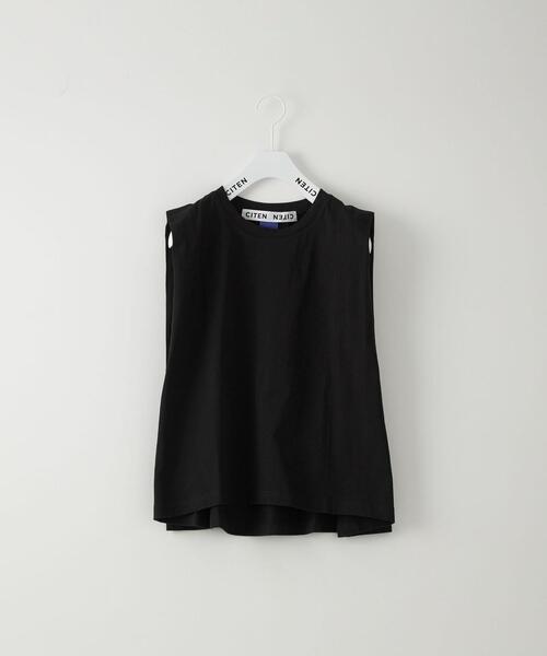 CITEN（シテン）の「＜CITEN（シテン）＞タックノースリーブ カットトップ -吸水速乾-（Tシャツ/カットソー・レディース・ホワイト/ブラック/オレンジ/マスタード/ライム/ライトブルー・FREE）」の2枚目の写真