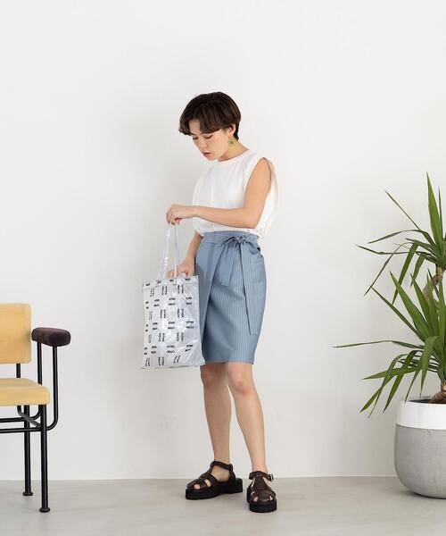 CITEN（シテン）の「＜CITEN（シテン）＞タックノースリーブ カットトップ -吸水速乾-（Tシャツ/カットソー・レディース・ホワイト/ブラック/オレンジ/マスタード/ライム/ライトブルー・FREE）」の8枚目の写真