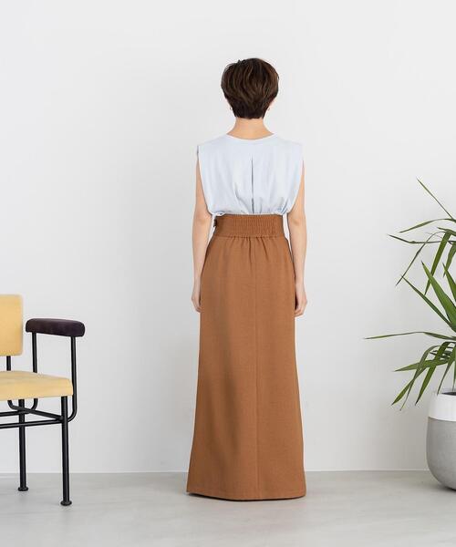 CITEN（シテン）の「＜CITEN（シテン）＞タックノースリーブ カットトップ -吸水速乾-（Tシャツ/カットソー・レディース・ホワイト/ブラック/オレンジ/マスタード/ライム/ライトブルー・FREE）」の20枚目の写真