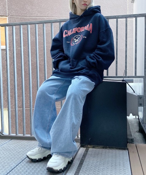 Figments（フィグメンツ）の「CALIFORNIAパーカー（パーカー・レディース・ネイビー/オートミール・FREE）」の10枚目の写真