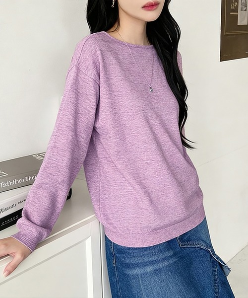 Doux Belle(ドゥーベル)の「カシミヤタッチニット セーター ボートネック(ニット/セーター・レディース・ブラック/ベージュ/パープル/ブラウン/グレー/グリーン/ライトグリーン/アイボリー/モカ/ワイン/グレイッシュベージュ/ブルー系その他/オレンジ/ピンク/ダークブルー/イエロー系その他/ベージュ系その他/ブラウン系その他/ホワイト系その他/ダークブラウン・FREE)」の16枚目の写真