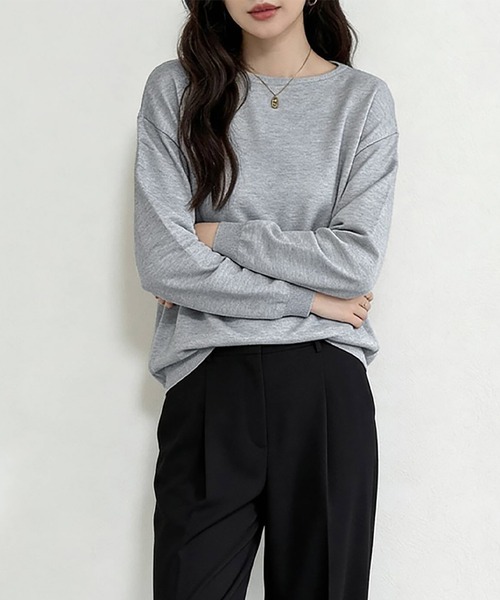 Doux Belle(ドゥーベル)の「カシミヤタッチニット セーター ボートネック(ニット/セーター・レディース・ブラック/ベージュ/パープル/ブラウン/グレー/グリーン/ライトグリーン/アイボリー/モカ/ワイン/グレイッシュベージュ/ブルー系その他/オレンジ/ピンク/ダークブルー/イエロー系その他/ベージュ系その他/ブラウン系その他/ホワイト系その他/ダークブラウン・FREE)」の4枚目の写真