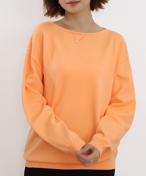 Doux Belle(ドゥーベル)の「カシミヤタッチニット セーター ボートネック(ニット/セーター・レディース・ブラック/ベージュ/パープル/ブラウン/グレー/グリーン/ライトグリーン/アイボリー/モカ/ワイン/グレイッシュベージュ/ブルー系その他/オレンジ/ピンク/ダークブルー/イエロー系その他/ベージュ系その他/ブラウン系その他/ホワイト系その他/ダークブラウン・FREE)」の20枚目の写真