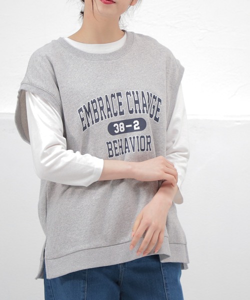 Honeys(ハニーズ)の「ロゴベスト(ベスト・レディース・スミクロ/ホワイト/イエロー/パープル/グリーン/杢グレー・S/L/M)」の4枚目の写真