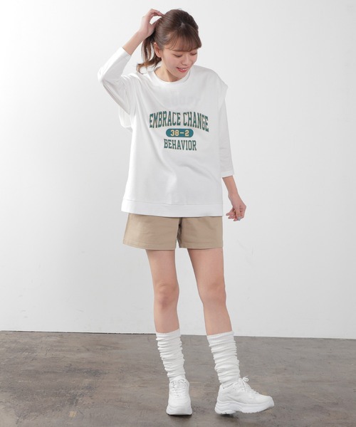 Honeys(ハニーズ)の「ロゴベスト(ベスト・レディース・スミクロ/ホワイト/イエロー/パープル/グリーン/杢グレー・S/L/M)」の7枚目の写真