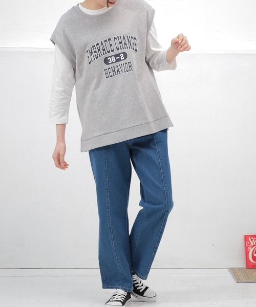 Honeys(ハニーズ)の「ロゴベスト(ベスト・レディース・スミクロ/ホワイト/イエロー/パープル/グリーン/杢グレー・S/L/M)」の17枚目の写真