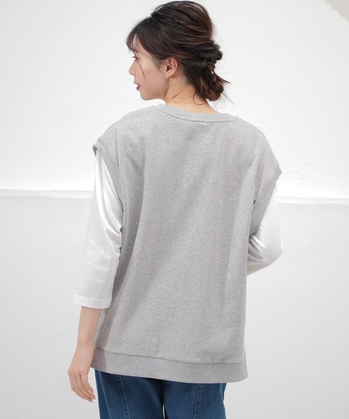 Honeys(ハニーズ)の「ロゴベスト(ベスト・レディース・スミクロ/ホワイト/イエロー/パープル/グリーン/杢グレー・S/L/M)」の19枚目の写真