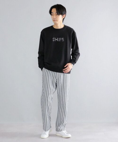 SHIPS（シップス）の「*SHIPS: LIBERTY プリント SHIPS ロゴ ユニセックス クルーネック スウェット （トレーナー）（スウェット・メンズ・ブラック/ベージュ/ネイビー/グレー・SMALL/MEDIUM/LARGE/X-LARGE）」の6枚目の写真