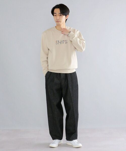 SHIPS（シップス）の「*SHIPS: LIBERTY プリント SHIPS ロゴ ユニセックス クルーネック スウェット （トレーナー）（スウェット・メンズ・ブラック/ベージュ/ネイビー/グレー・SMALL/MEDIUM/LARGE/X-LARGE）」の9枚目の写真