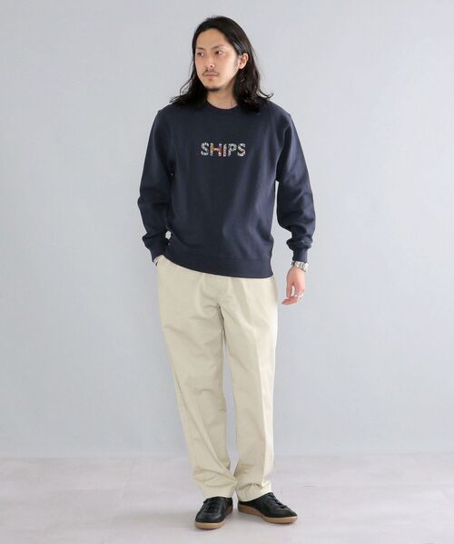 SHIPS（シップス）の「*SHIPS: LIBERTY プリント SHIPS ロゴ ユニセックス クルーネック スウェット （トレーナー）（スウェット・メンズ・ブラック/ベージュ/ネイビー/グレー・SMALL/MEDIUM/LARGE/X-LARGE）」の10枚目の写真