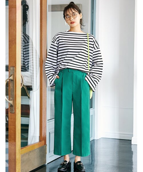 OPAQUE.CLIP（オペークドットクリップ）の「◆【Beautiful stretch】ワイドクロップドパンツ（その他パンツ・レディース・ホワイト系/ブラック/グリーン/ベージュ系その他2・36/38/40/42）」の4枚目の写真