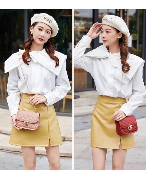 yuue' ( wear )（ユーイ）の「キルティング ゴールドチェーン ショルダーバッグ（ショルダーバッグ・レディース・ホワイト/ブラック/レッド/ピンク・FREE）」の6枚目の写真