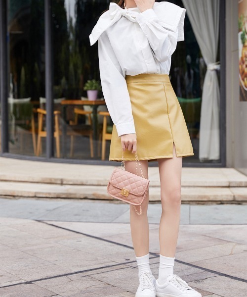 yuue' ( wear )（ユーイ）の「キルティング ゴールドチェーン ショルダーバッグ（ショルダーバッグ・レディース・ホワイト/ブラック/レッド/ピンク・FREE）」の10枚目の写真