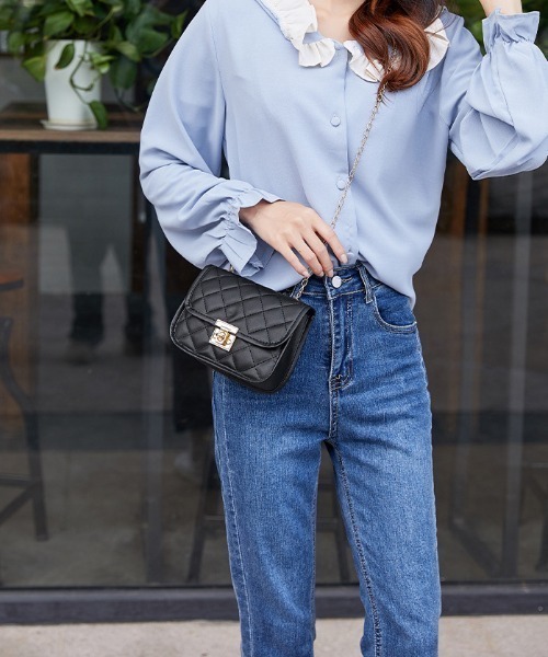 yuue' ( wear )（ユーイ）の「キルティング ゴールドチェーン ショルダーバッグ（ショルダーバッグ・レディース・ホワイト/ブラック/レッド/ピンク・FREE）」の12枚目の写真