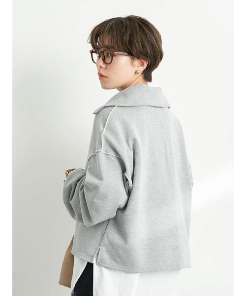 earth music&ecology（アースミュージックアンドエコロジー）の「ハーフZIPスウェット*（Tシャツ/カットソー・レディース・ブラック/ホワイト/グレー・FREE）」の8枚目の写真