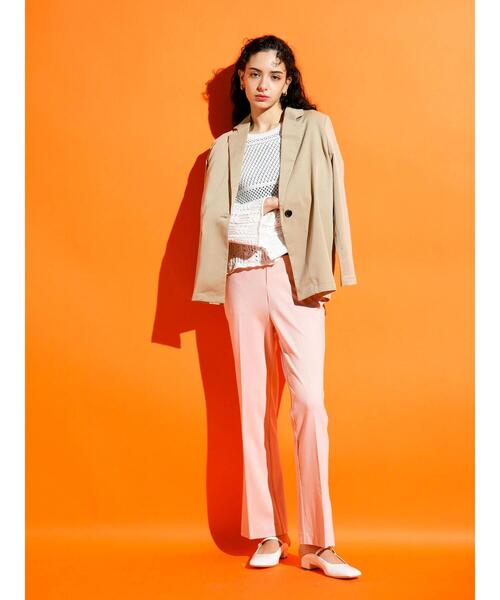 koe(コエ)の「【ツイルセットアップ】ツイルロングジャケット*(テーラードジャケット・レディース・ブラック/ベージュ/ミント・M)」の15枚目の写真