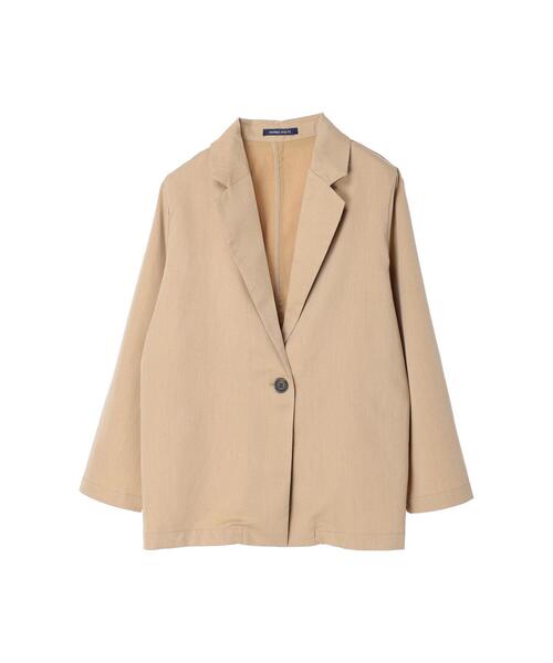 koe(コエ)の「【ツイルセットアップ】ツイルロングジャケット*(テーラードジャケット・レディース・ブラック/ベージュ/ミント・M)」の13枚目の写真