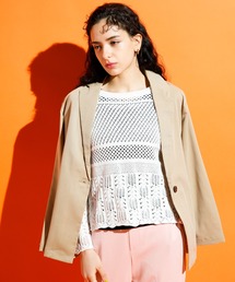 koe | 【ツイルセットアップ】ツイルロングジャケット*(テーラードジャケット)