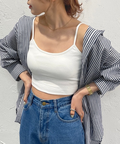 apres jour mignon(アプレジュールミニョン)の「ショート丈カップ付きインナー【ZOZOTOWN限定アイテム】(タンクトップ・レディース・ブラック/オフホワイト・X-LARGE/フリー)」の5枚目の写真
