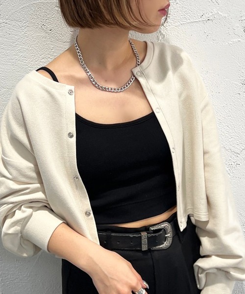 apres jour mignon(アプレジュールミニョン)の「ショート丈カップ付きインナー【ZOZOTOWN限定アイテム】(タンクトップ・レディース・ブラック/オフホワイト・X-LARGE/フリー)」の8枚目の写真