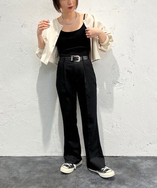 apres jour mignon(アプレジュールミニョン)の「ショート丈カップ付きインナー【ZOZOTOWN限定アイテム】(タンクトップ・レディース・ブラック/オフホワイト・X-LARGE/フリー)」の9枚目の写真