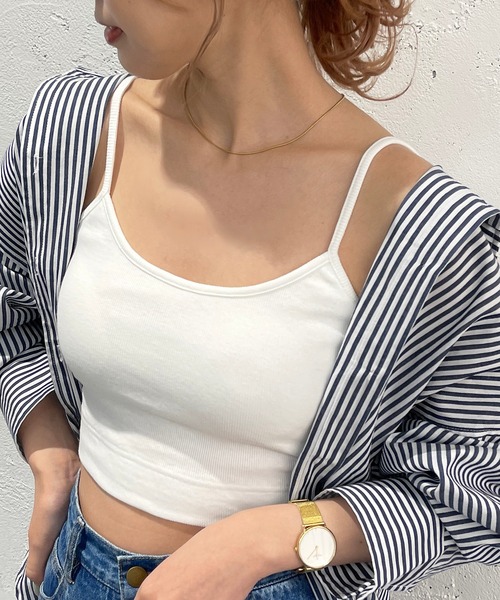 apres jour mignon(アプレジュールミニョン)の「ショート丈カップ付きインナー【ZOZOTOWN限定アイテム】(タンクトップ・レディース・ブラック/オフホワイト・X-LARGE/フリー)」の3枚目の写真