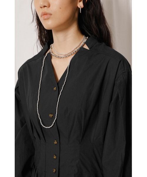 crie conforto(クリーコンフォルト)の「きざみ衿ウエストタックワンピース(ワンピース・レディース・ブラック/ベージュ/オレンジ・SMALL/MEDIUM/LARGE)」の17枚目の写真