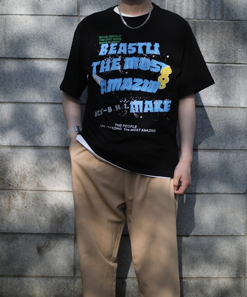 セール Hook 個性派 落書き風フロントプリントビッグteeシャツ Tシャツ カットソー Hook フック のファッション通販 Zozotown