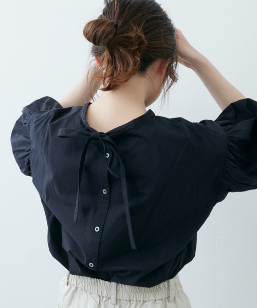 PUAL CE CIN（ピュアルセシン）の「インドポプリン2WAYブラウス（シャツ/ブラウス・レディース・ホワイト/ブラック/ブルー/ピンク・FREE）」の20枚目の写真