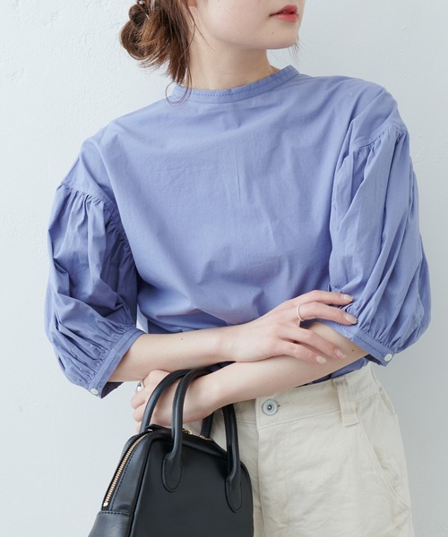 PUAL CE CIN（ピュアルセシン）の「インドポプリン2WAYブラウス（シャツ/ブラウス・レディース・ホワイト/ブラック/ブルー/ピンク・FREE）」の15枚目の写真