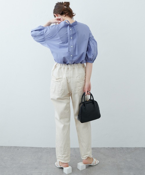 PUAL CE CIN（ピュアルセシン）の「インドポプリン2WAYブラウス（シャツ/ブラウス・レディース・ホワイト/ブラック/ブルー/ピンク・FREE）」の18枚目の写真